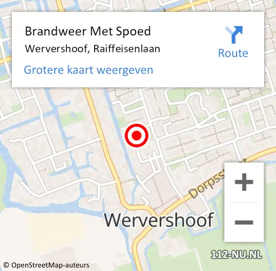 Locatie op kaart van de 112 melding: Brandweer Met Spoed Naar Wervershoof, Raiffeisenlaan op 5 januari 2022 21:28