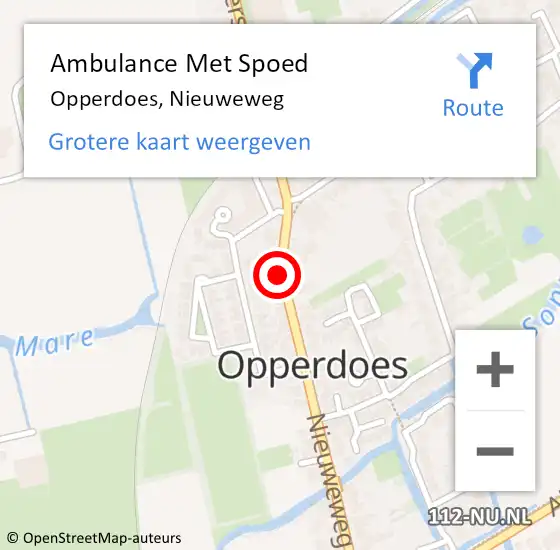 Locatie op kaart van de 112 melding: Ambulance Met Spoed Naar Opperdoes, Nieuweweg op 5 januari 2022 22:13