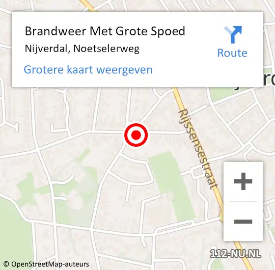 Locatie op kaart van de 112 melding: Brandweer Met Grote Spoed Naar Nijverdal, Noetselerweg op 5 januari 2022 22:20