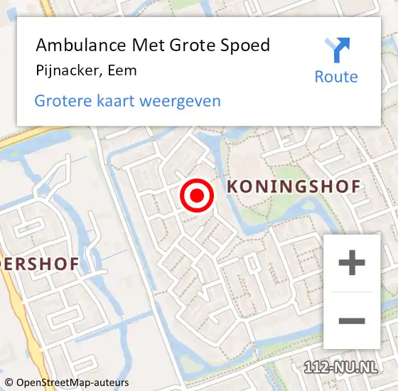 Locatie op kaart van de 112 melding: Ambulance Met Grote Spoed Naar Pijnacker, Eem op 5 januari 2022 22:30