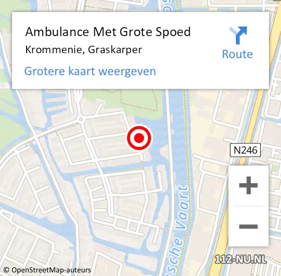 Locatie op kaart van de 112 melding: Ambulance Met Grote Spoed Naar Krommenie, Graskarper op 5 januari 2022 23:21