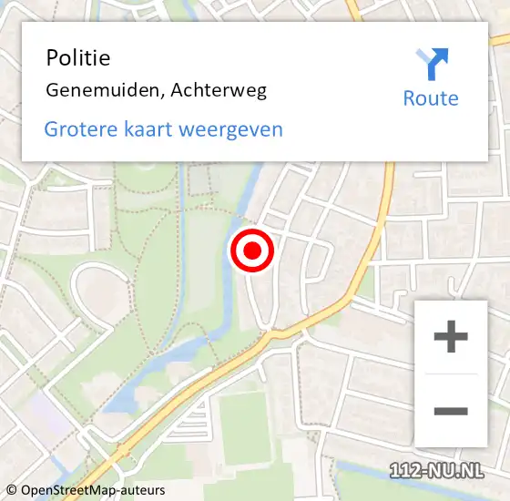Locatie op kaart van de 112 melding: Politie Genemuiden, Achterweg op 5 januari 2022 23:41