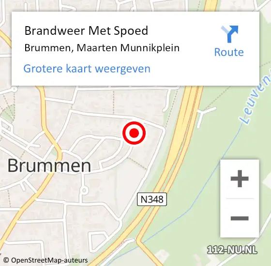 Locatie op kaart van de 112 melding: Brandweer Met Spoed Naar Brummen, Maarten Munnikplein op 6 januari 2022 09:08