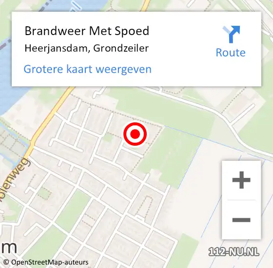 Locatie op kaart van de 112 melding: Brandweer Met Spoed Naar Heerjansdam, Grondzeiler op 6 januari 2022 09:21