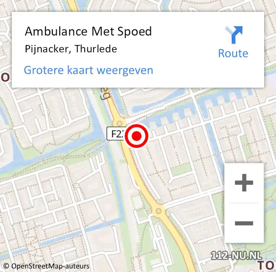 Locatie op kaart van de 112 melding: Ambulance Met Spoed Naar Pijnacker, Thurlede op 6 januari 2022 10:35