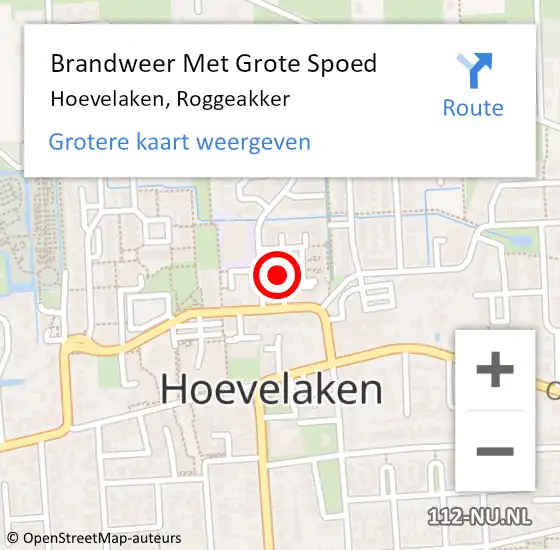 Locatie op kaart van de 112 melding: Brandweer Met Grote Spoed Naar Hoevelaken, Roggeakker op 6 januari 2022 10:39