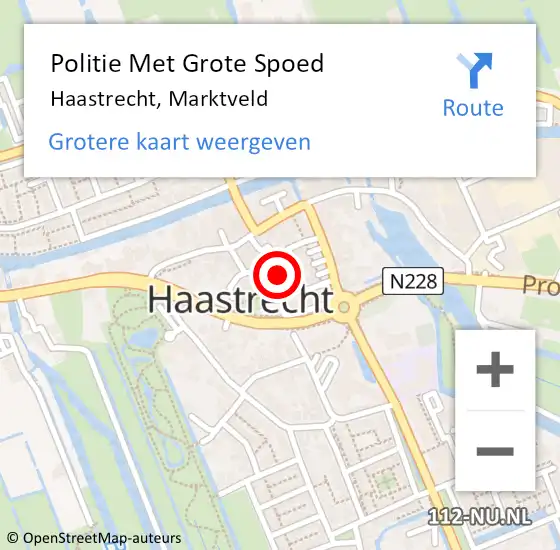 Locatie op kaart van de 112 melding: Politie Met Grote Spoed Naar Haastrecht, Marktveld op 6 januari 2022 10:53