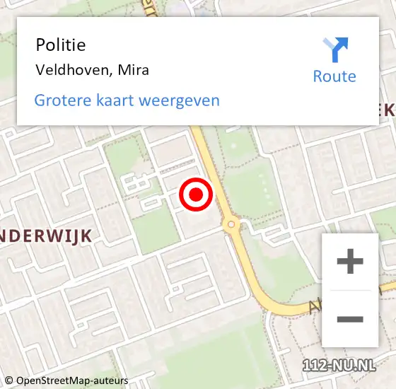 Locatie op kaart van de 112 melding: Politie Veldhoven, Mira op 6 januari 2022 11:43