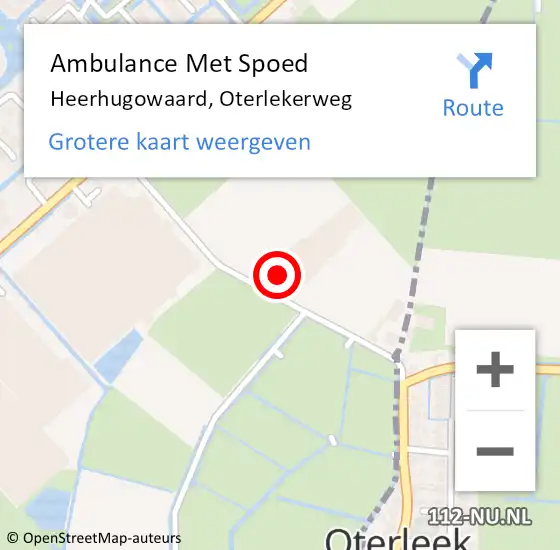 Locatie op kaart van de 112 melding: Ambulance Met Spoed Naar Heerhugowaard, Oterlekerweg op 6 januari 2022 12:12