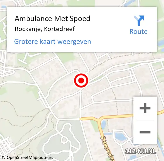 Locatie op kaart van de 112 melding: Ambulance Met Spoed Naar Rockanje, Kortedreef op 6 januari 2022 12:17