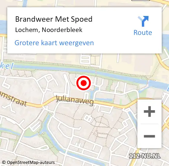 Locatie op kaart van de 112 melding: Brandweer Met Spoed Naar Lochem, Noorderbleek op 6 januari 2022 12:28