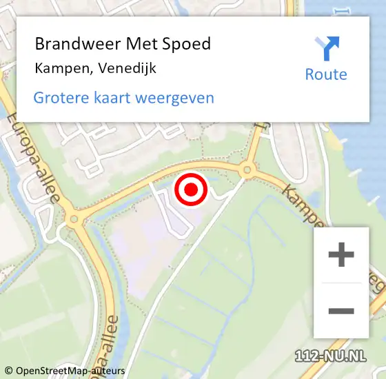 Locatie op kaart van de 112 melding: Brandweer Met Spoed Naar Kampen, Venedijk op 6 januari 2022 12:30