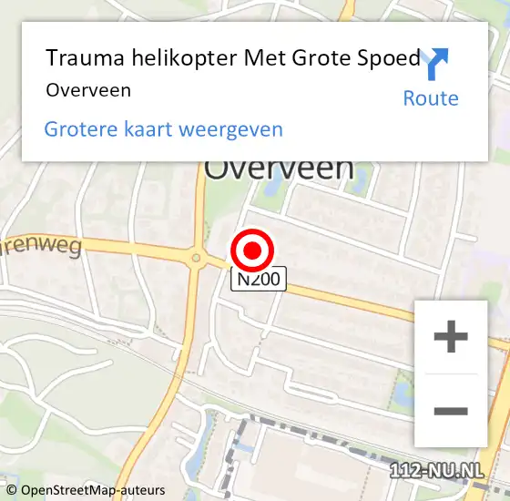 Locatie op kaart van de 112 melding: Trauma helikopter Met Grote Spoed Naar Overveen op 6 januari 2022 12:40