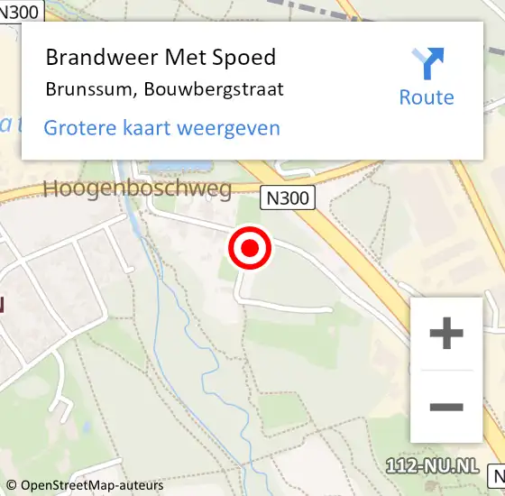 Locatie op kaart van de 112 melding: Brandweer Met Spoed Naar Brunssum, Bouwbergstraat op 6 januari 2022 13:03