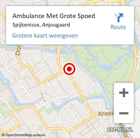 Locatie op kaart van de 112 melding: Ambulance Met Grote Spoed Naar Spijkenisse, Anjougaard op 6 januari 2022 13:04