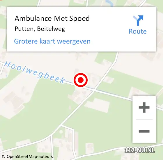 Locatie op kaart van de 112 melding: Ambulance Met Spoed Naar Putten, Beitelweg op 6 januari 2022 14:01