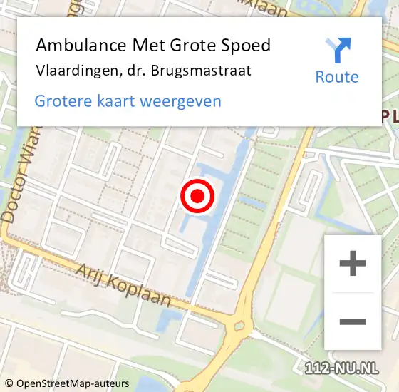 Locatie op kaart van de 112 melding: Ambulance Met Grote Spoed Naar Vlaardingen, dr. Brugsmastraat op 6 januari 2022 14:24