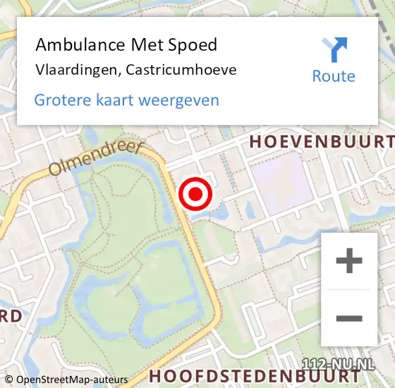 Locatie op kaart van de 112 melding: Ambulance Met Spoed Naar Vlaardingen, Castricumhoeve op 6 januari 2022 14:54