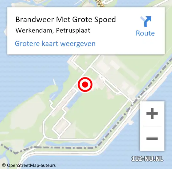 Locatie op kaart van de 112 melding: Brandweer Met Grote Spoed Naar Werkendam, Petrusplaat op 4 juli 2014 14:37