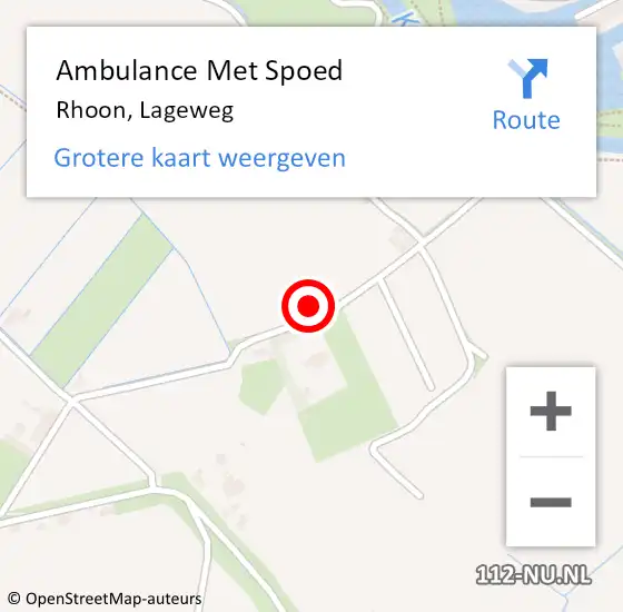 Locatie op kaart van de 112 melding: Ambulance Met Spoed Naar Rhoon, Lageweg op 6 januari 2022 15:56