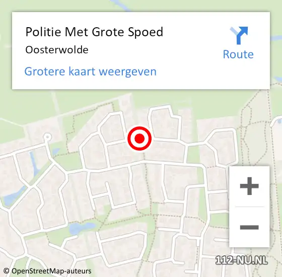 Locatie op kaart van de 112 melding: Politie Met Grote Spoed Naar Oosterwolde op 6 januari 2022 16:01