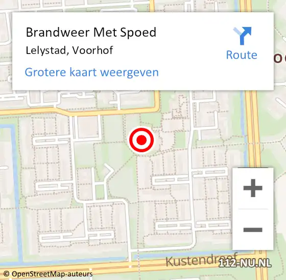 Locatie op kaart van de 112 melding: Brandweer Met Spoed Naar Lelystad, Voorhof op 6 januari 2022 16:41