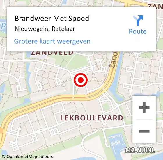 Locatie op kaart van de 112 melding: Brandweer Met Spoed Naar Nieuwegein, Ratelaar op 6 januari 2022 16:43