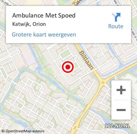 Locatie op kaart van de 112 melding: Ambulance Met Spoed Naar Katwijk, Orion op 6 januari 2022 17:00