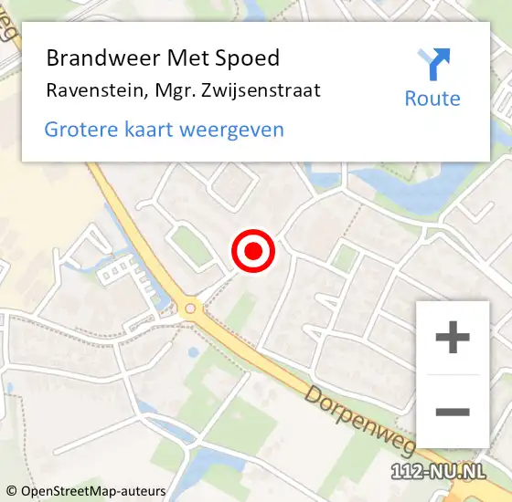 Locatie op kaart van de 112 melding: Brandweer Met Spoed Naar Ravenstein, Mgr. Zwijsenstraat op 6 januari 2022 17:13