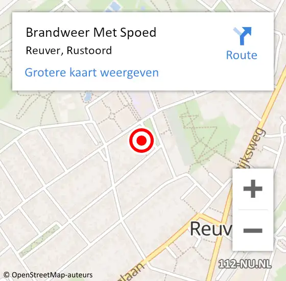 Locatie op kaart van de 112 melding: Brandweer Met Spoed Naar Reuver, Rustoord op 6 januari 2022 17:35