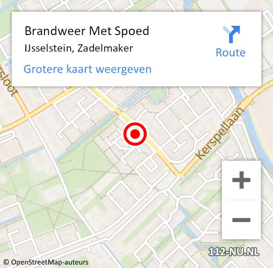 Locatie op kaart van de 112 melding: Brandweer Met Spoed Naar IJsselstein, Zadelmaker op 6 januari 2022 18:36