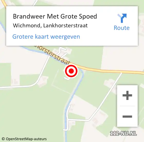 Locatie op kaart van de 112 melding: Brandweer Met Grote Spoed Naar Wichmond, Lankhorsterstraat op 4 juli 2014 14:58