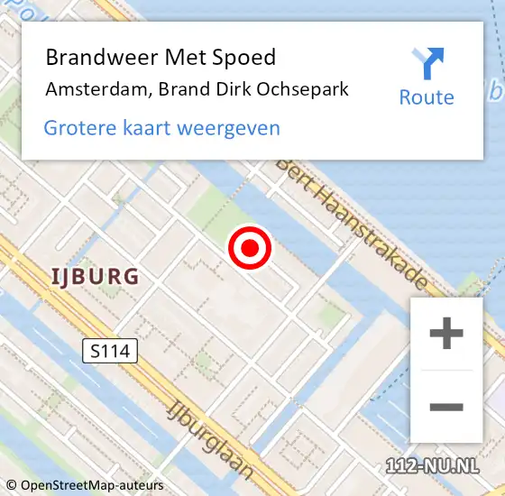 Locatie op kaart van de 112 melding: Brandweer Met Spoed Naar Amsterdam, Brand Dirk Ochsepark op 6 januari 2022 20:15