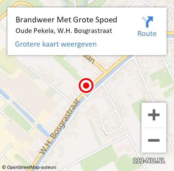 Locatie op kaart van de 112 melding: Brandweer Met Grote Spoed Naar Oude Pekela, W.H. Bosgrastraat op 6 januari 2022 21:04