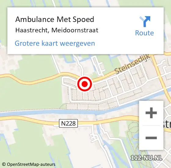 Locatie op kaart van de 112 melding: Ambulance Met Spoed Naar Haastrecht, Meidoornstraat op 6 januari 2022 21:38