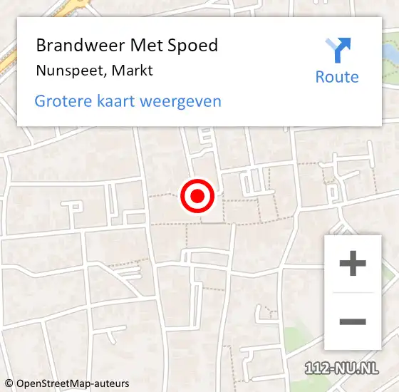 Locatie op kaart van de 112 melding: Brandweer Met Spoed Naar Nunspeet, Markt op 6 januari 2022 21:51