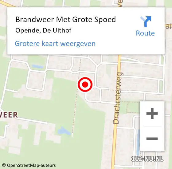 Locatie op kaart van de 112 melding: Brandweer Met Grote Spoed Naar Opende, De Uithof op 6 januari 2022 22:33