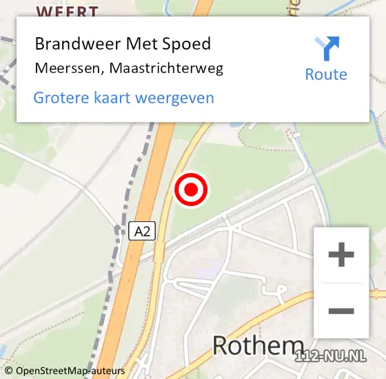 Locatie op kaart van de 112 melding: Brandweer Met Spoed Naar Meerssen, Maastrichterweg op 6 januari 2022 23:52