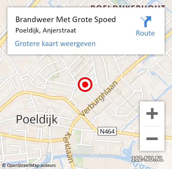 Locatie op kaart van de 112 melding: Brandweer Met Grote Spoed Naar Poeldijk, Anjerstraat op 7 januari 2022 02:36