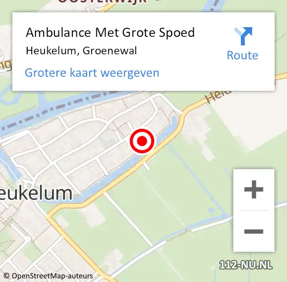 Locatie op kaart van de 112 melding: Ambulance Met Grote Spoed Naar Heukelum, Groenewal op 7 januari 2022 03:33