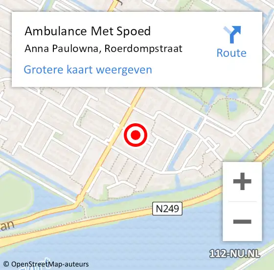 Locatie op kaart van de 112 melding: Ambulance Met Spoed Naar Anna Paulowna, Roerdompstraat op 7 januari 2022 03:52