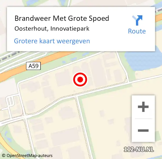 Locatie op kaart van de 112 melding: Brandweer Met Grote Spoed Naar Oosterhout, Innovatiepark op 7 januari 2022 04:02