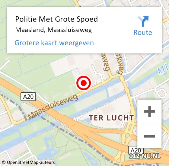 Locatie op kaart van de 112 melding: Politie Met Grote Spoed Naar Maasland, Maassluiseweg op 7 januari 2022 09:06