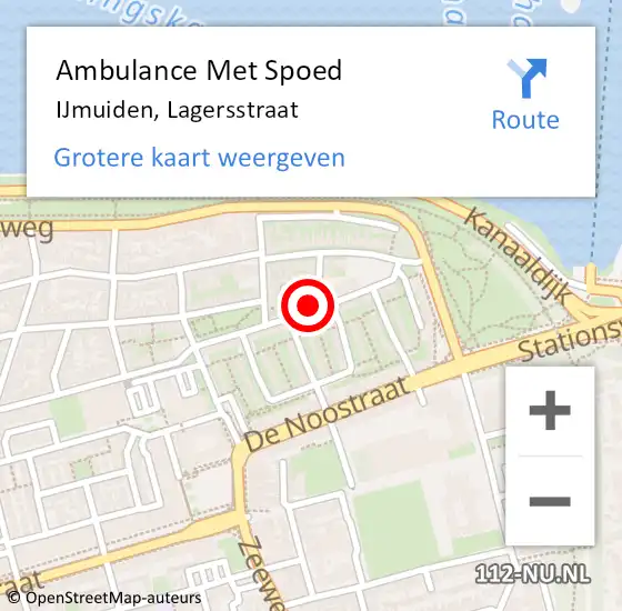 Locatie op kaart van de 112 melding: Ambulance Met Spoed Naar IJmuiden, Lagersstraat op 7 januari 2022 09:42