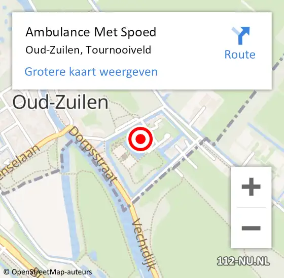 Locatie op kaart van de 112 melding: Ambulance Met Spoed Naar Oud-Zuilen, Tournooiveld op 4 juli 2014 15:37