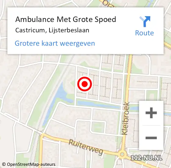 Locatie op kaart van de 112 melding: Ambulance Met Grote Spoed Naar Castricum, Lijsterbeslaan op 7 januari 2022 13:44