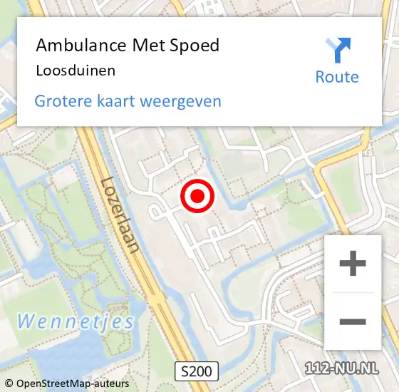 Locatie op kaart van de 112 melding: Ambulance Met Spoed Naar Loosduinen op 7 januari 2022 15:12