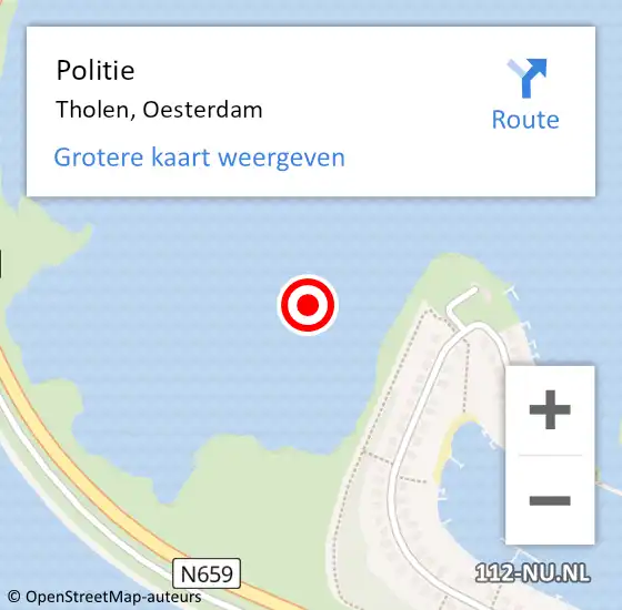 Locatie op kaart van de 112 melding: Politie Tholen, Oesterdam op 7 januari 2022 15:29