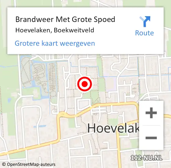 Locatie op kaart van de 112 melding: Brandweer Met Grote Spoed Naar Hoevelaken, Boekweitveld op 7 januari 2022 15:31