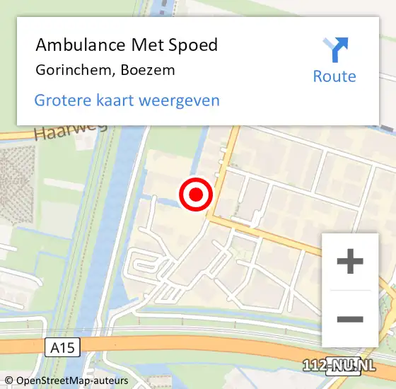 Locatie op kaart van de 112 melding: Ambulance Met Spoed Naar Gorinchem, Boezem op 7 januari 2022 15:33